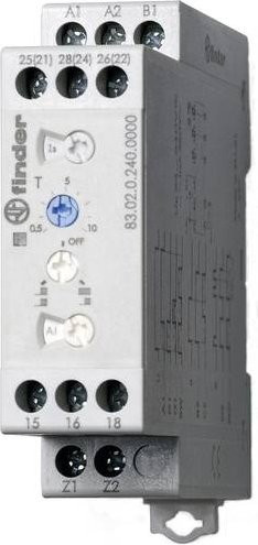 Finder Multifunktionales Industrie-Zeitrelais 83.02.0.240.0000, Farbe: Grau, 2 Wechsler, 24 - 240 V DC/AC - Bild 1