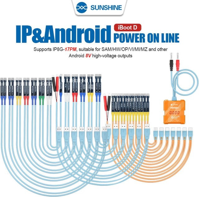 Sunshine IBoot-D Digitales Boot-Kabel für IP und Android mit 8V Hochspannungsausgang zur Reparatur von IP8G-17PM, SAM, HWOPNVI, MI und MZ - Bild 1