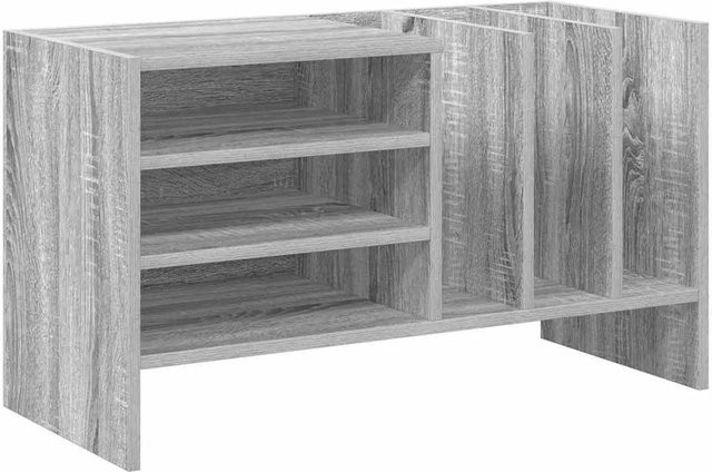 vidaXL Schallplattenschrank mit Regal in Grau Sonoma, modern mit Medienfächern, B/T/H: 78,5 x 35 x 45 cm - Bild 1