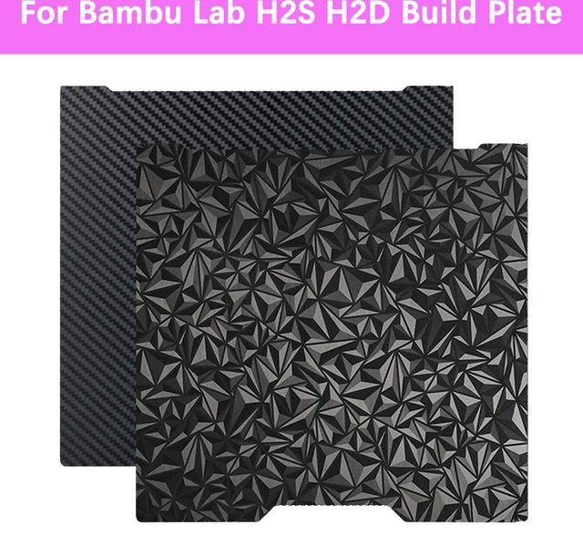 Bambu Lab H2S Druckplatte aus magnetischem Federstahl mit doppelseitig bedruckbarer PEI-Sprühfolie (PEO PET PEY), B/B: 350 x 320 mm - Bild 1