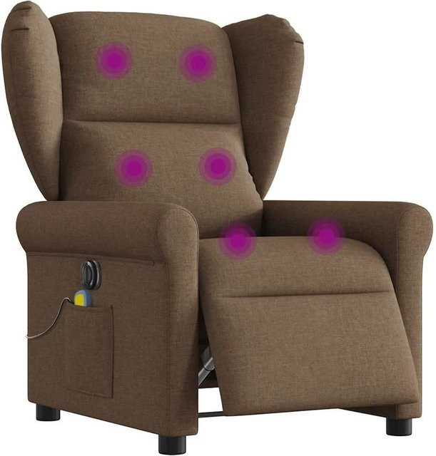 vidaXL Elektrischer Massagesessel in Braun mit Stoffbezug und Armlehnen - Bild 1