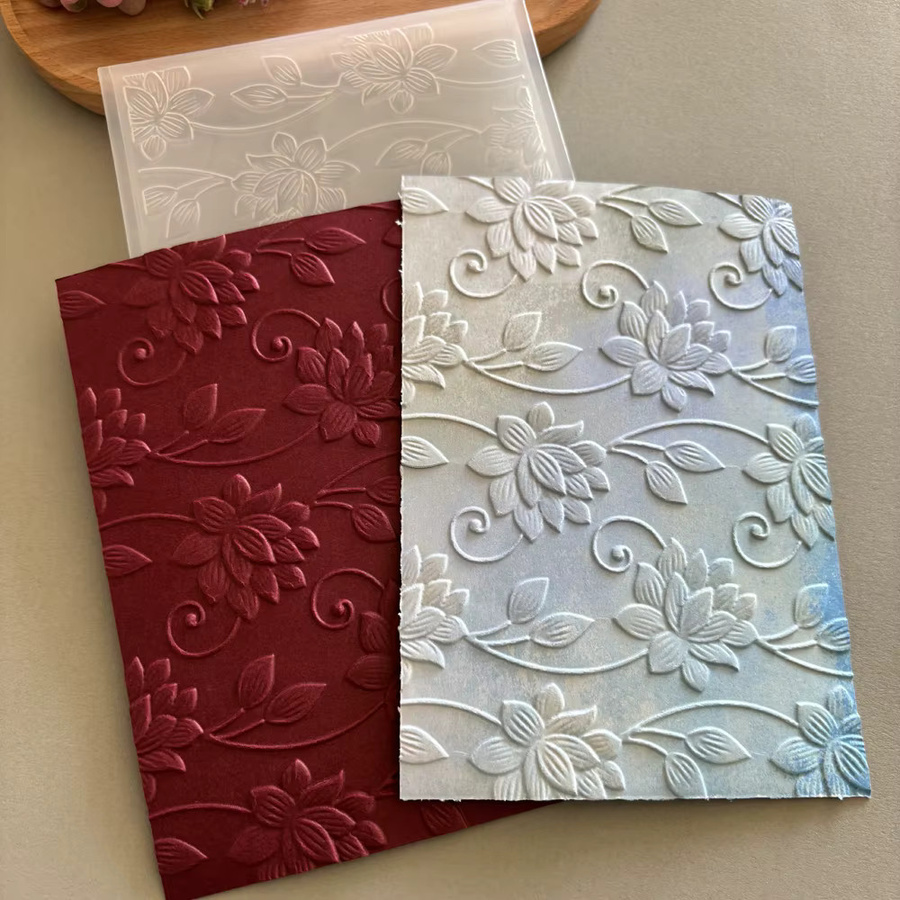 3D-Prägeordner mit Blumenmuster für DIY-Kunsthandwerk, Scrapbooking und Papierkarten aus Kunststoff - Bild 3