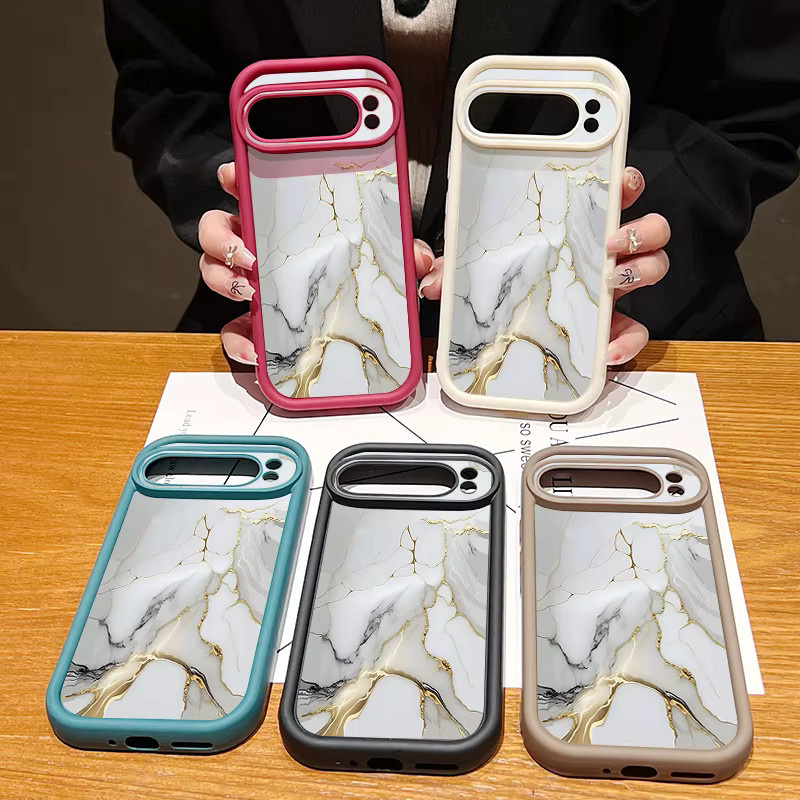 Stoßfeste TPU-Handyhülle mit Marmormuster für Google Pixel 9 in Blau und Mehrfarbig - Bild 2