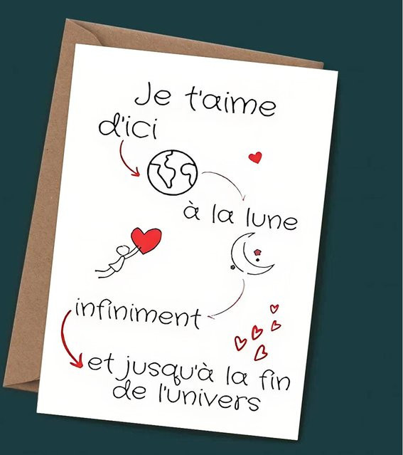 Valentinstagskarte aus Papier in Weiß für Freunde und Partner - Bild 1