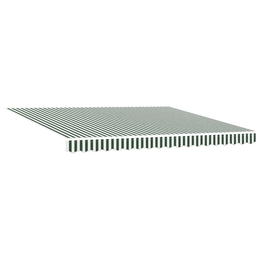 vidaXL Markisenersatzstoff aus Polyester in Grün und Weiß, B/T: 380 x 295 cm - Bild 2
