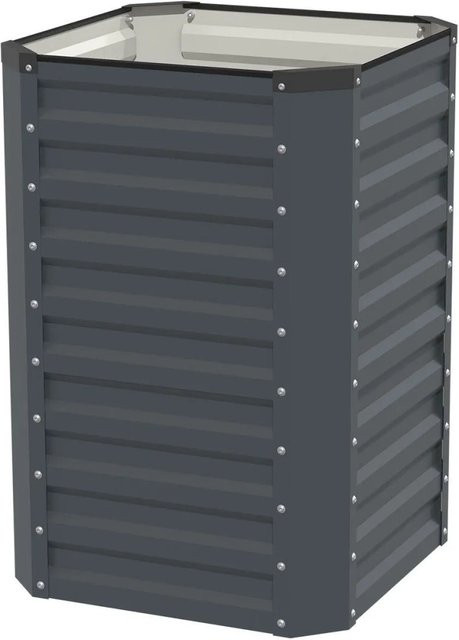 RIVARO Hochbeet aus Stahl in Graphitgrau und Silber, B/T/H: 60 x 60 x 90 cm - Bild 1
