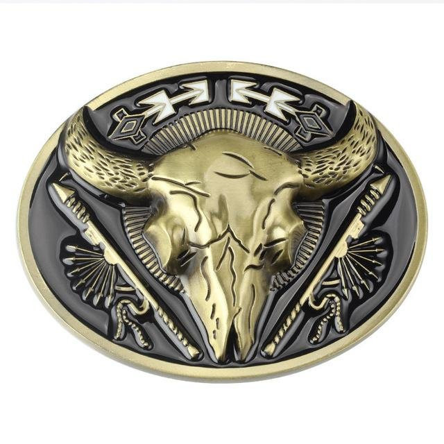 Golden Bull Gürtelschnalle Matador Muster, Herren, beige - Bild 1