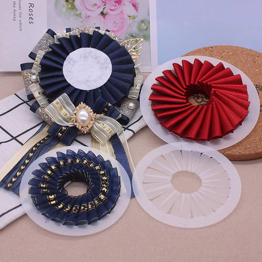 DIY Bandbrosche Set zur Gestaltung von handgemachten Abzeichen und Bandblumen mit Knittereffekt - Bild 5