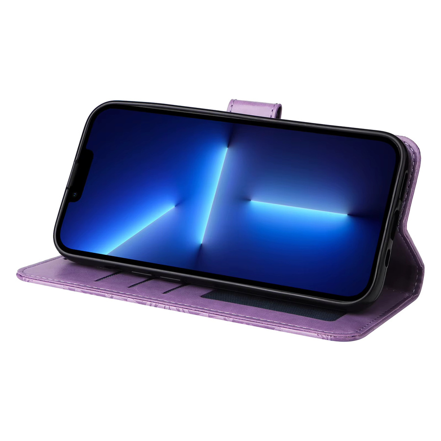 Magnetische Leder-Brieftaschenhülle für Samsung Galaxy S26 Plus Edge Ultra mit Standfunktion und geprägtem Blumen- und Schmetterlingsmuster - Bild 3