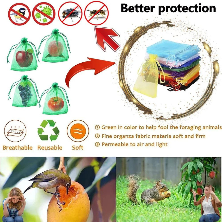 CICI Global Home Schutzbeutel für Pflanzen und Gemüse als Insektenschutz und Vogelschutz, B/H: 10 x 15 cm - Bild 5