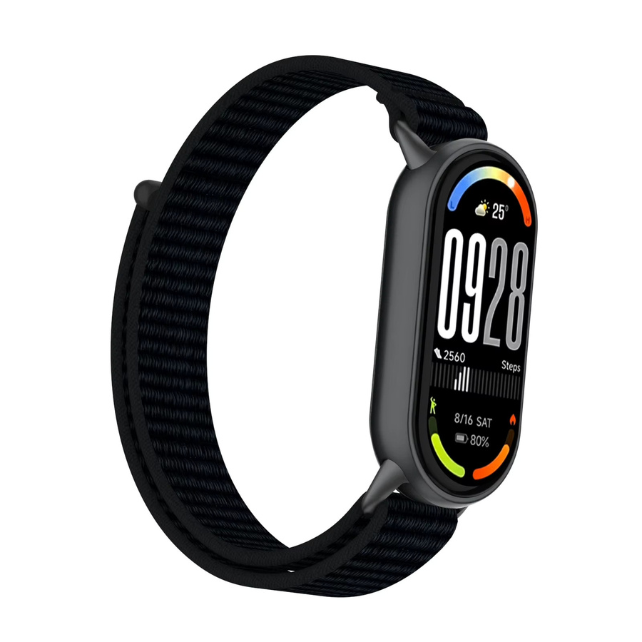 Uhrenarmband Nylon, Schwarz, für Xiaomi Mi Band 10 9 8 - Bild 1