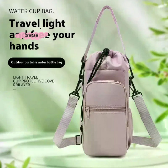 Isolierte Wasserflaschentragetasche von YOWEI mit Trageriemen in Schwarz oder Pink - Bild 1