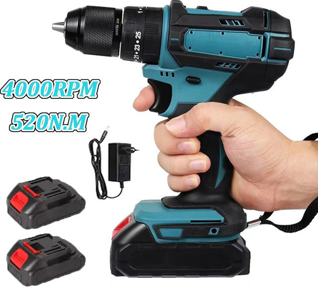 Makita 3 in 1 Akku-Schlagbohrschrauber mit 520 N.M Drehmoment, 4000 U/min und 10 mm Spannfutter, kompatibel mit Makita 18 V Akku LXT - Bild 1