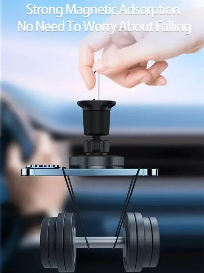VIKEFON Qi2 Magnetisches kabelloses Autoladegerät mit LED-Licht und Kühlung für iPhone 16/15/14/13 Pro Max, Schwarz, Luftauslass-Halterung - Bild 2