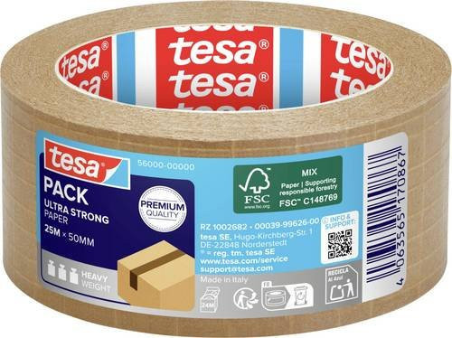 tesa tesapack ULTRA STRONG PAPER Packband aus Kraftpapier, Braun, Breite: 25 mm - Bild 1
