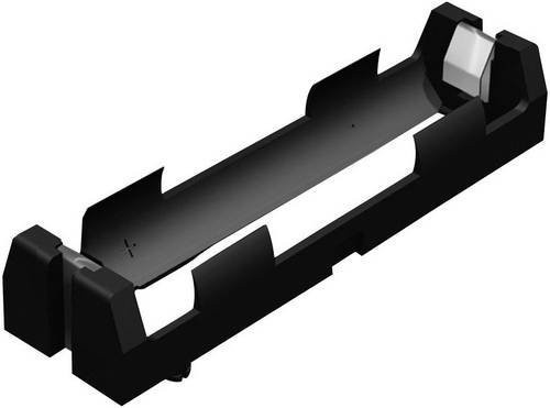 Keystone Electronics 1043 Batteriehalter für 1x 18650 in Schwarz, Durchsteckmontage THT, L: 77 mm, B: 20,65 mm, H: 14,86 mm - Bild 1