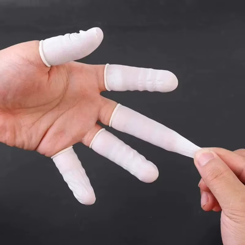 Einweg Fingerlinge aus natürlichem Latex in Weiß, rutschfest und antistatisch zur Reinigung und Werkzeugbearbeitung - Bild 3