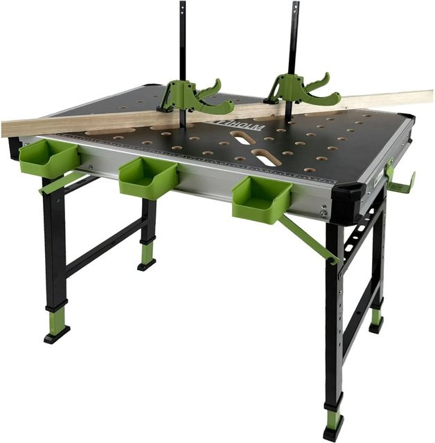 TRUTZHOLM Werkbank höhenverstellbar und klappbar, Multifunktionstisch in Schwarz, B/T/H: 85 x 60 x 90 cm - Bild 1