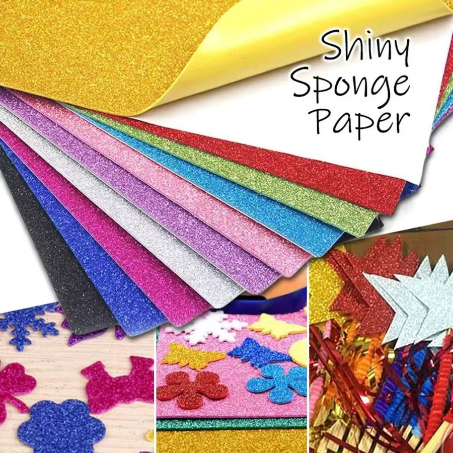 Flash Selbstklebendes Glitzerschaumpapier aus EVA in A4, Buntes Bastelpapier für Kinder - Bild 3