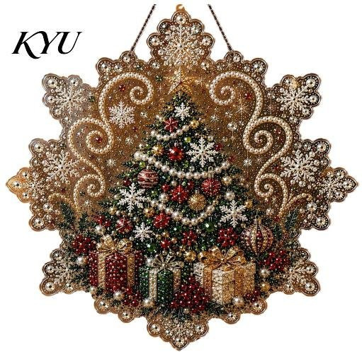 LAIZHANGLIBA DIY Perlenmalerei Set Schneeflocken Sonnenfänger als Hängendes Ornament in Mehrfarbig, Durchmesser: 20 cm - Bild 1