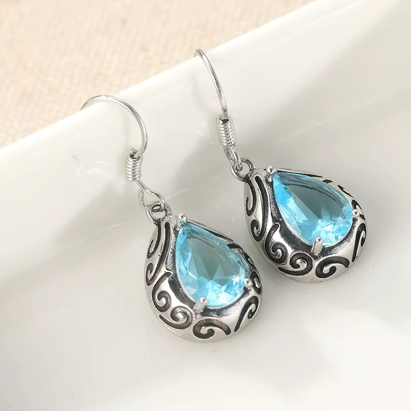 YoYo Ohrringe, Vintage, Silber, Zirkonia, Damen - Bild 1