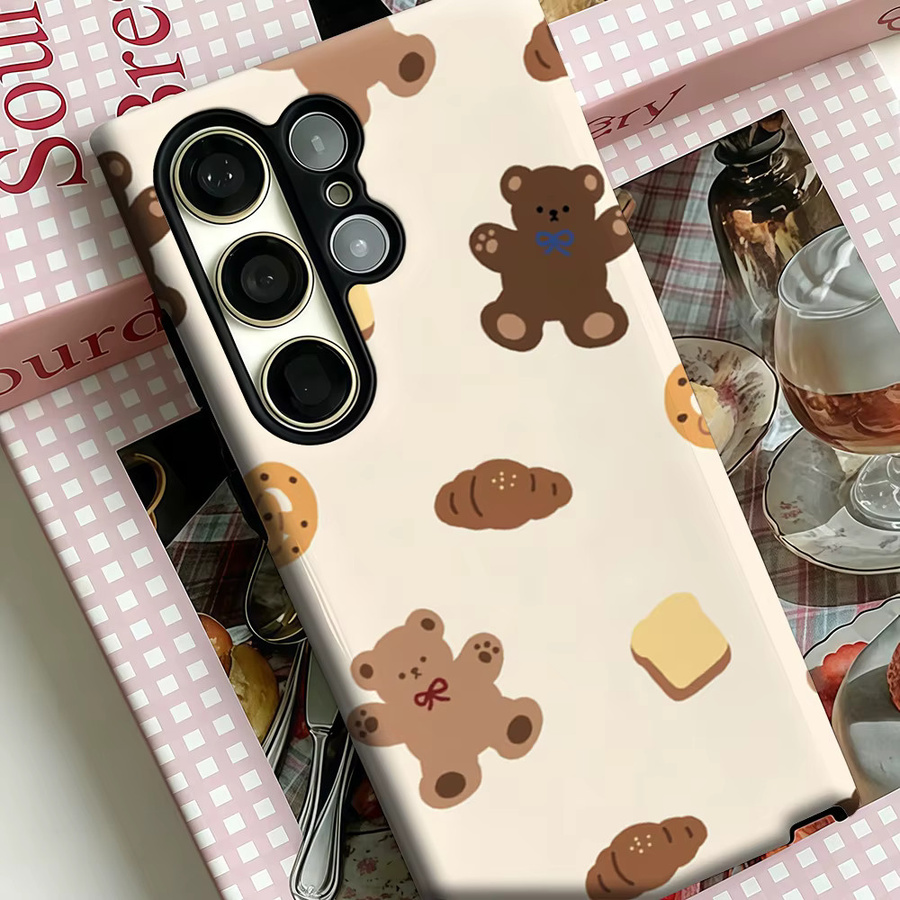 Stoßfeste Doppelschicht Handyhülle mit Teddy & Bäckerei Motiv für Samsung Galaxy S25 Ultra, S24 und S23 Ultra Plus in Multicolour - Bild 4