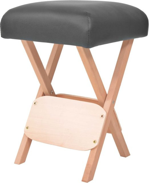 vidaXL Massage-Klapphocker Schwarz mit 12 cm dickem Sitz aus Kunstleder - Bild 1