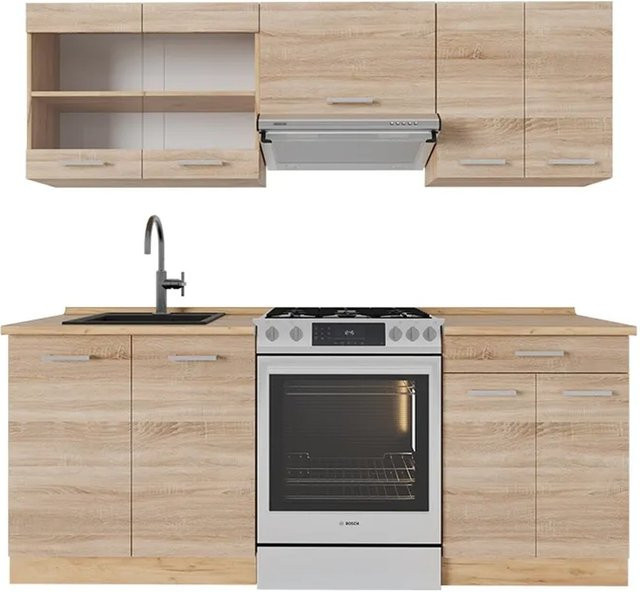 Vicco R-Line Küchenzeile Sonoma Eiche, Breite: 200 cm - Bild 1