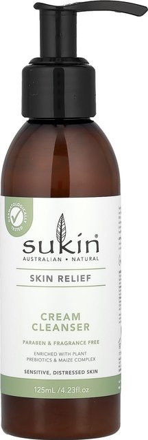 SUKIN Reinigungscreme, 125 ml, Empfindliche Haut, Präbiotika, Maiskomplex, Apfel - Bild 1
