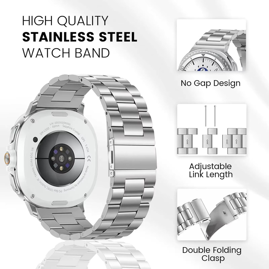 Uhrenarmband Edelstahl, Silber, Unisex, für Samsung Galaxy Watch8 Classic - Bild 1