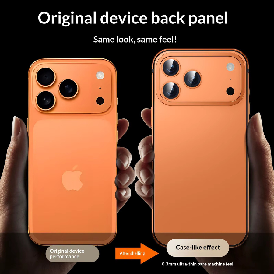 Apple Originalhülle für iPhone 16 und 15 Pro Max mit ultradünnem Aluminiumlegierungsrahmen und matter Rückseite in Weiß und Orange - Bild 2