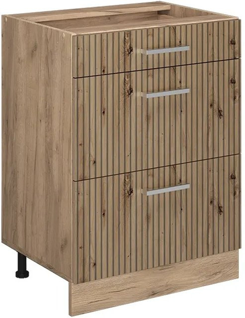Vicco Küchenunterschrank R-Line in Artisan-Eiche und Goldkraft Eiche mit Schubladen, Breite: 60 cm - Bild 1