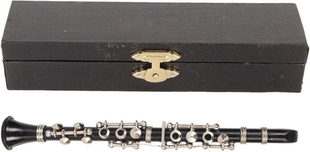 Neoglint Miniatur Klarinette Modell in Grau und Schwarz zur Puppenhaus Dekoration, Höhe: 13 cm - Bild 1
