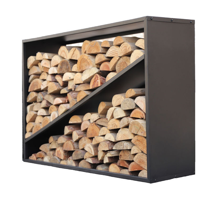 Westmann Stahl Kaminholzregal Holzlager schwarz B/H/T: 115 x 80 x 35 cm - Bild 3