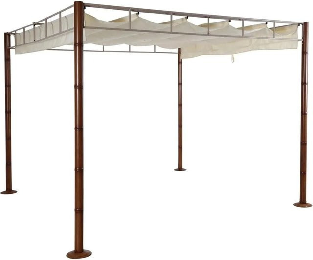 MCW Pergola L42 Garten Pavillon mit Schiebedach in Creme-Weiß, B/T: 300 x 300 cm, Höhe: 220 cm - Bild 2