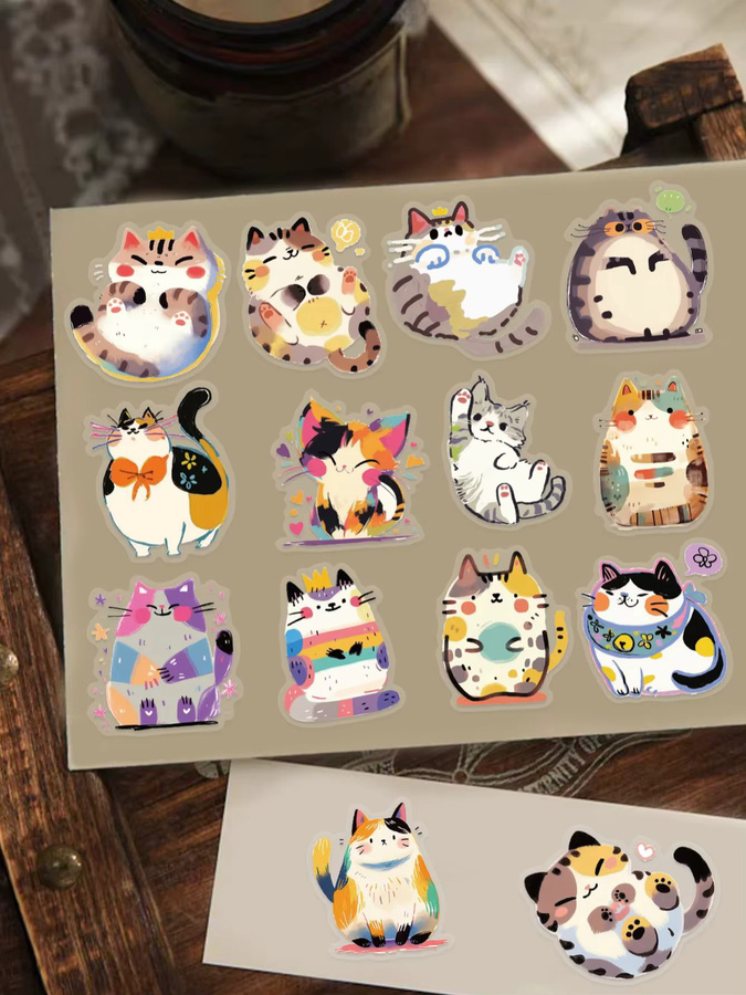 50 bunte Kätzchen Aufkleber für Laptops, Wasserflaschen und Skateboards, Multicolor - Bild 2