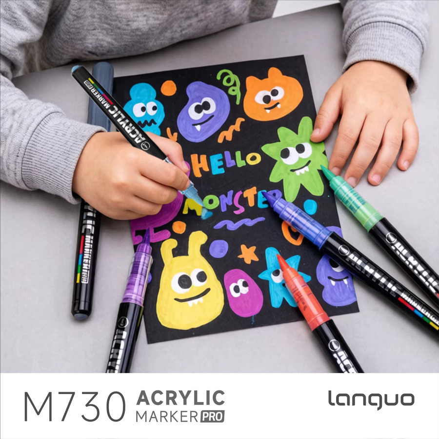 Languo Giant Power Direct Liquid Acrylmarker Pro Multicolour mit weicher Spitze und 1-5 mm Stärkekontrolle - Bild 4
