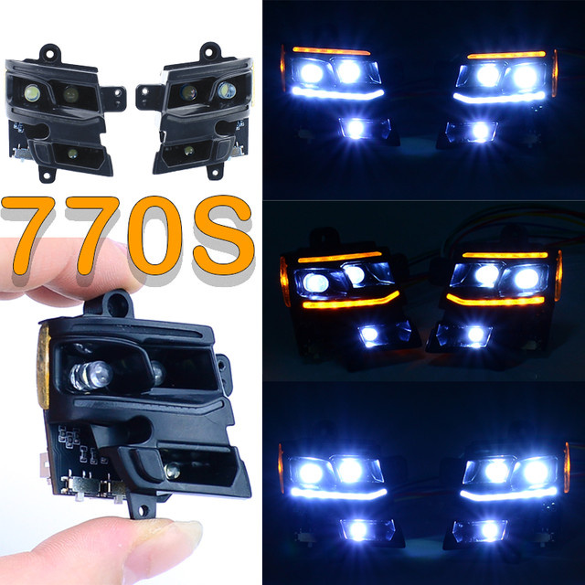 Tamiya 770S Scheinwerfer & Rücklicht, Doppelblitzmodus, Sequentielle Blinker, 1:14 - Bild 1