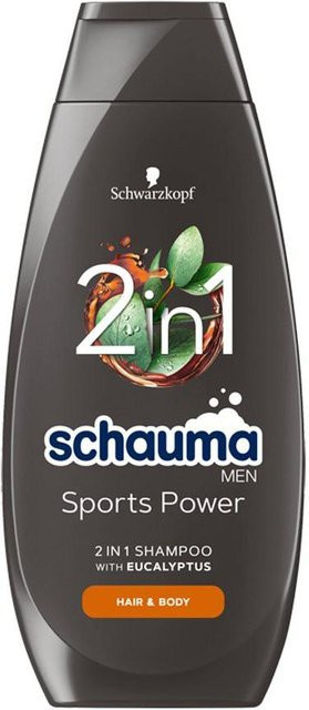 Schauma Men Sports Powers 2in1 Haar- und Körpershampoo, 400 ml, Eukalyptus - Bild 1