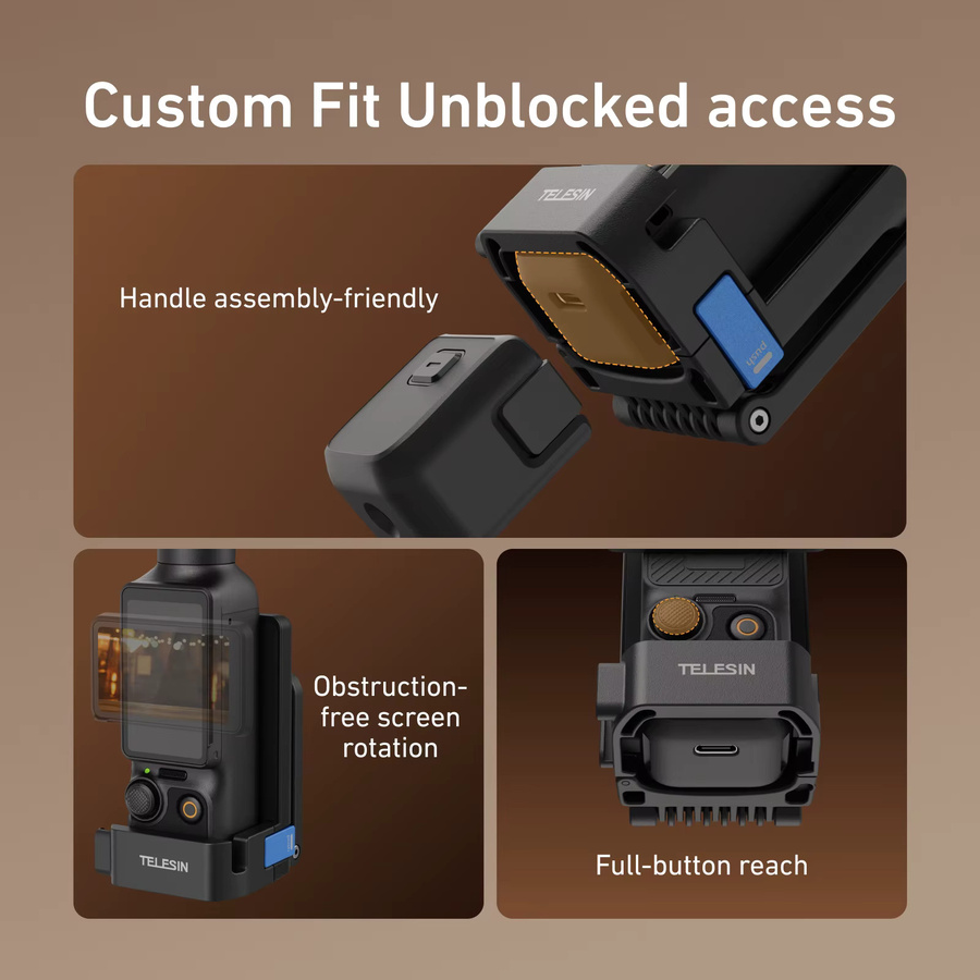 TELESIN Magnetische Schnellverschluss-Saughalterung aus Aluminiumlegierung für DJI Pocket 4 und Pocket 3 in Schwarz - Bild 3