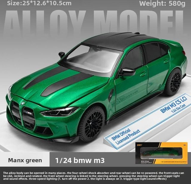 Linyi toy car BMW M3 CS LCI Legierungsauto-Modell, 1:24, mit Licht und Sound, ab 14 Jahren - Bild 1