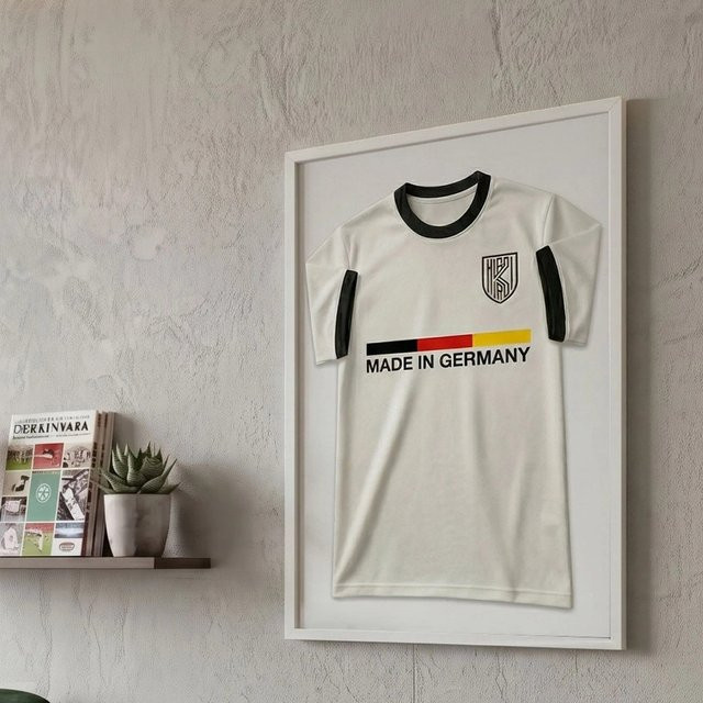 K-Möbel Echtholz Trikot Rahmen Weiß für Kindertrikots und Fan Shirts, Breite: 50 cm, Höhe: 70 cm - Bild 1