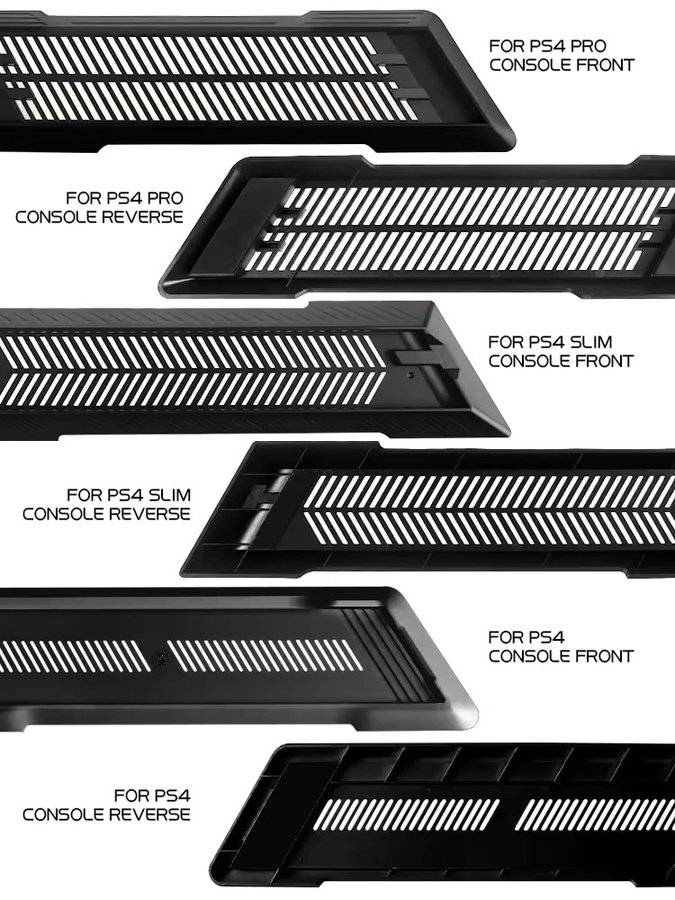 DATA FROG Rutschfeste Kühlhalterung in Schwarz als vertikaler Dock-Ständer für PS4, PS4 Pro und PS4 Slim - Bild 2