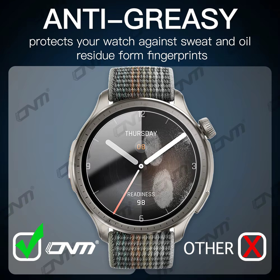 ONM Displayschutz-Set für Amazfit Balance mit gehärteter Glasfolie und flexibler Silikonhülle, transparent/multicolour - Bild 3
