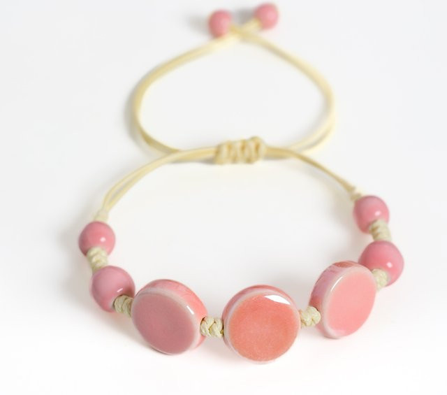 Midofare Armband, Keramik, rosa, Perle, Damen - Bild 1