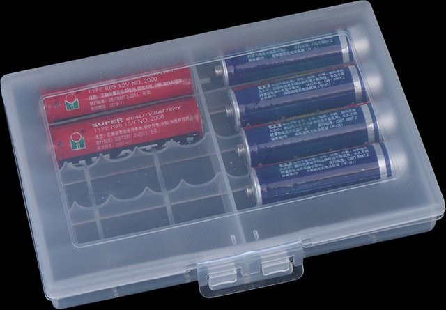 Batterie-Organizer aus Kunststoff für AA und AAA Batterien, transparent - Bild 1