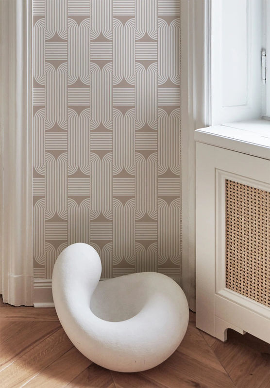 Isidore Leroy Tapete Katea in Beige mit geometrischem Art Deco Design - Bild 2