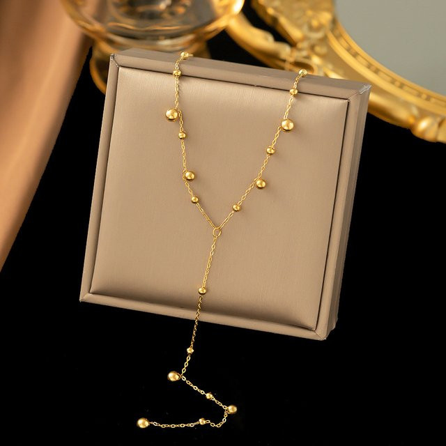 LUXUKISSKIDS Perlenkette, 18K vergoldet, Edelstahl, Gold, Damen - Bild 1
