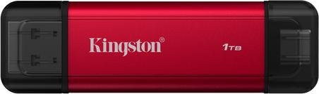 Kingston Portable SSD Dual mit 1 TB Speicherplatz, USB-A und USB-C, bis zu 1050 MB/s, Schwarz/Rot - Bild 2