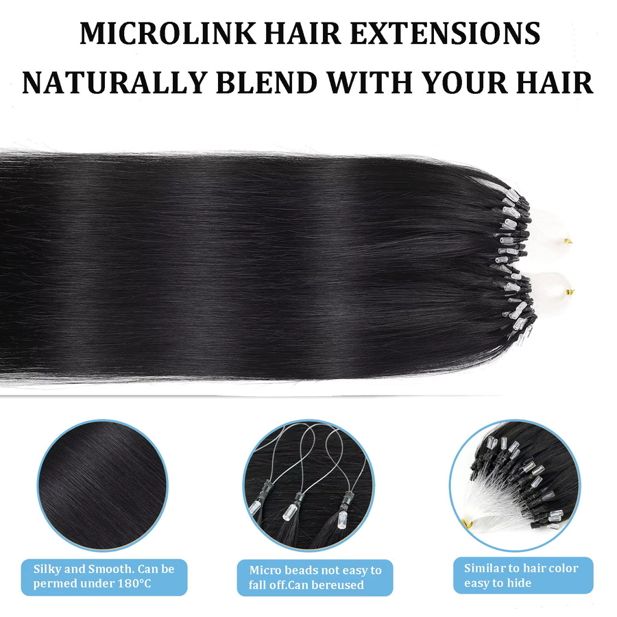 Happy Monday Echthaarverlängerungen, 100 g, brasilianisches Remy-Haar, Schwarz, Damen - Bild 2